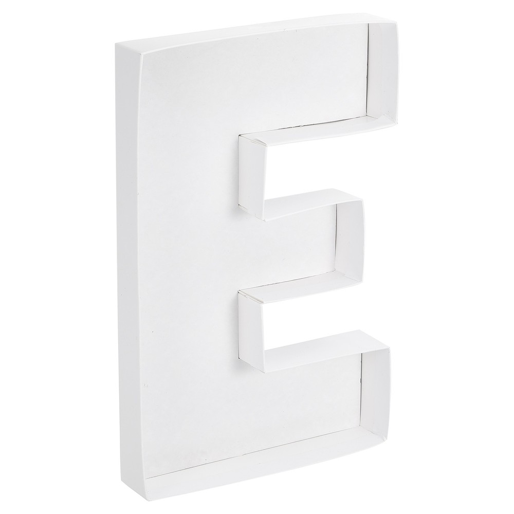 10" Cardboard Letter E, Paper Box Fillable Tray Container, White