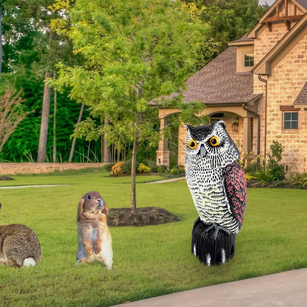 Outdoor Owl Decoy with Sand-Fill Bottom Compartment