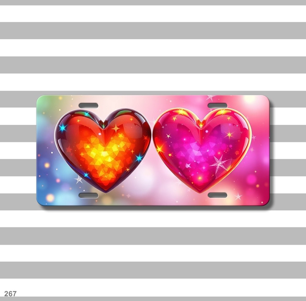 Beautiful Hearts License Plate Personalized Front Plate Birthday Gift