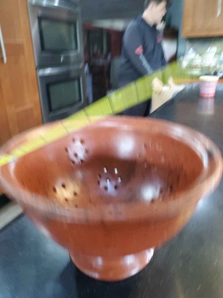 Antique colander Large Clay bowl strainer Rustic colander Deep Colander