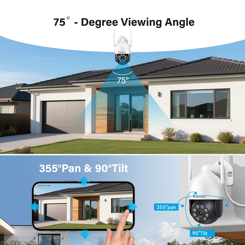 Wireless Outdoor Cameras System 5MP PTZ Security Camera Human Auto-Tracking