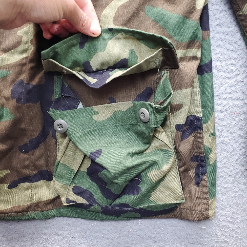 US Army Jacket Mens M Multi Camouflage Chest Pocket Long Sleeve Button Front EUC