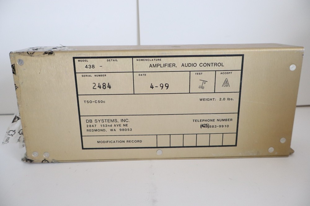 DB Systems 418 Audio Control Amplifier - Removed Working (3Available)