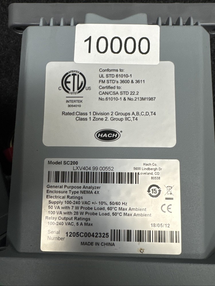 Hach SCV200 General Purpose Analyzers 4-20ma Modules 110/120V No Display Read
