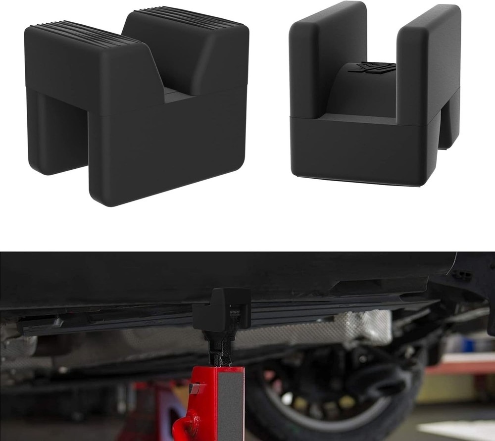 Universal Rubber Jack Pad Adapter Set - Essential 2-Piece Protector for Vehicles