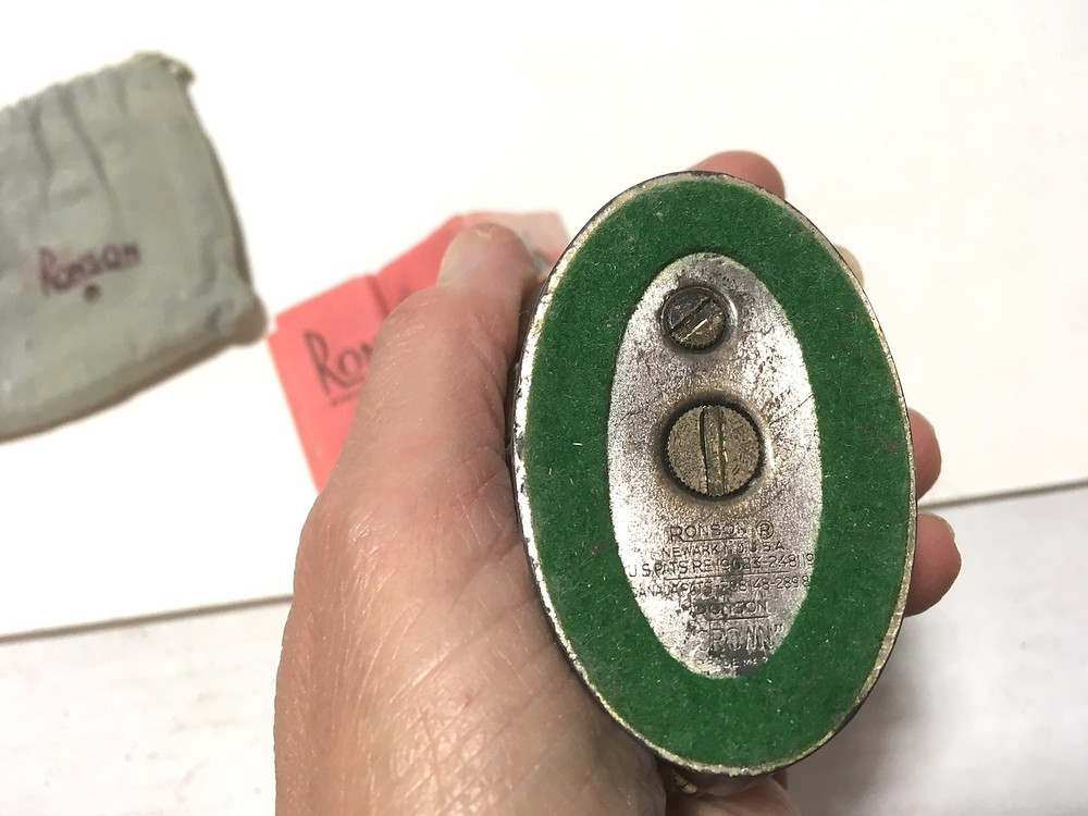 VTG RETRO RONSON "CROWN" TABLE CIGARETTE LIGHTER MARKED FELT BAG INSTRUCTIONS