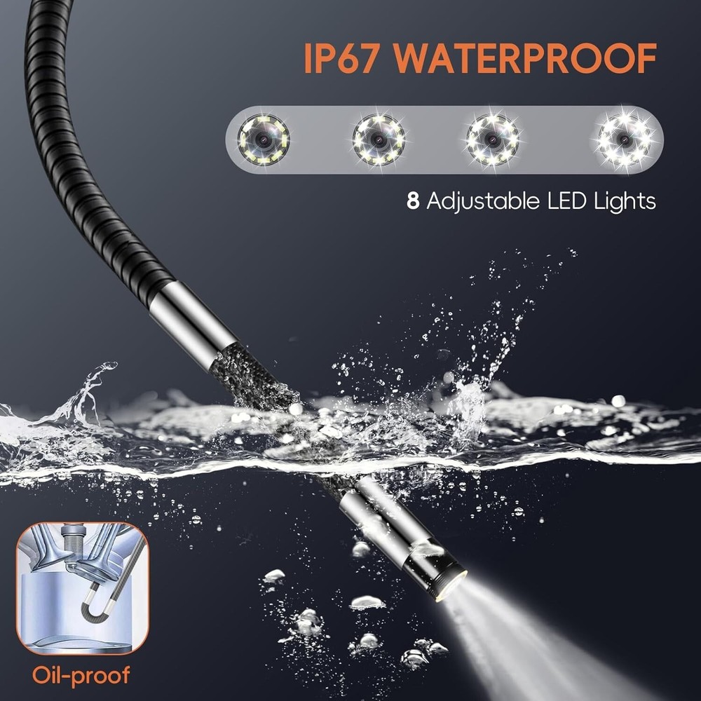 Two-Way Endoscope Camera with Light, HILYCEN Articulating Borescope with Light