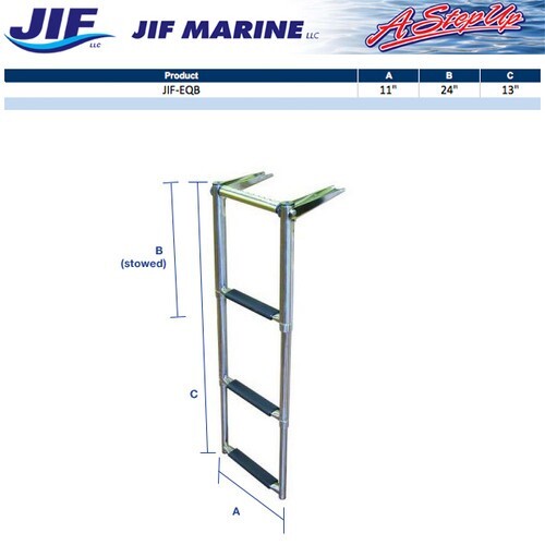 JIF Over Platform Telescoping Boat Ladder | EQB3 | 3-Step