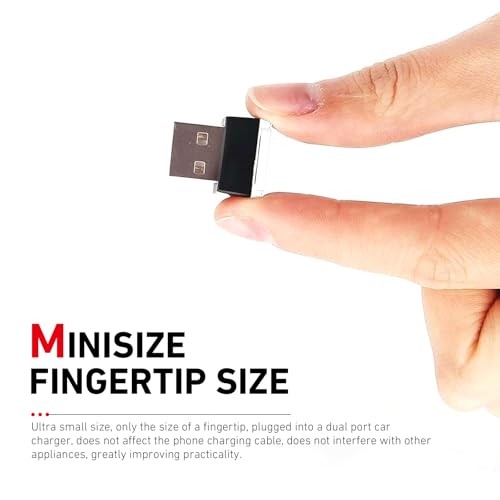 4PCS USB LED Car Interior Atmosphere Lamp, Portable Mini USB LED Light, White