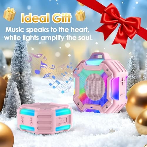 Bluetooth Shower Speaker, Speakers Bluetooth Wireless, IPX7 Waterproof Pink