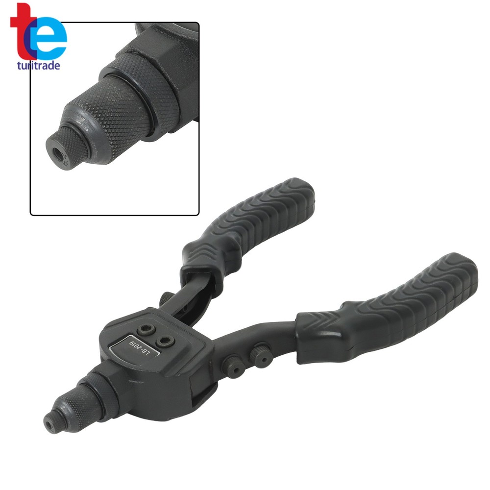 Multi-purpose 1/4 Pop Rivet Gun Kit 200 Blind Rivet 5 Interchangeable Rivet Head