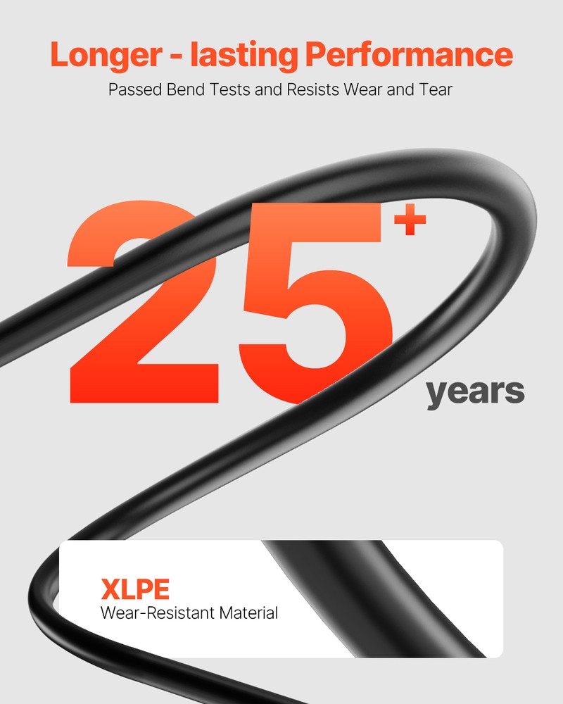 100FT Solar Panel Extension Cable 10AWG Waterproof PV 6mm² Cable Black