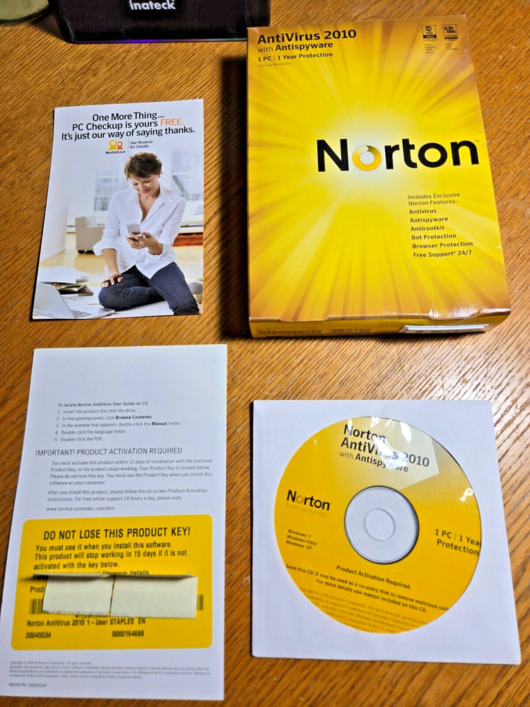 Norton Antivirus 2010 Antispyware CD Windows 7 Windows Vista Windows XP