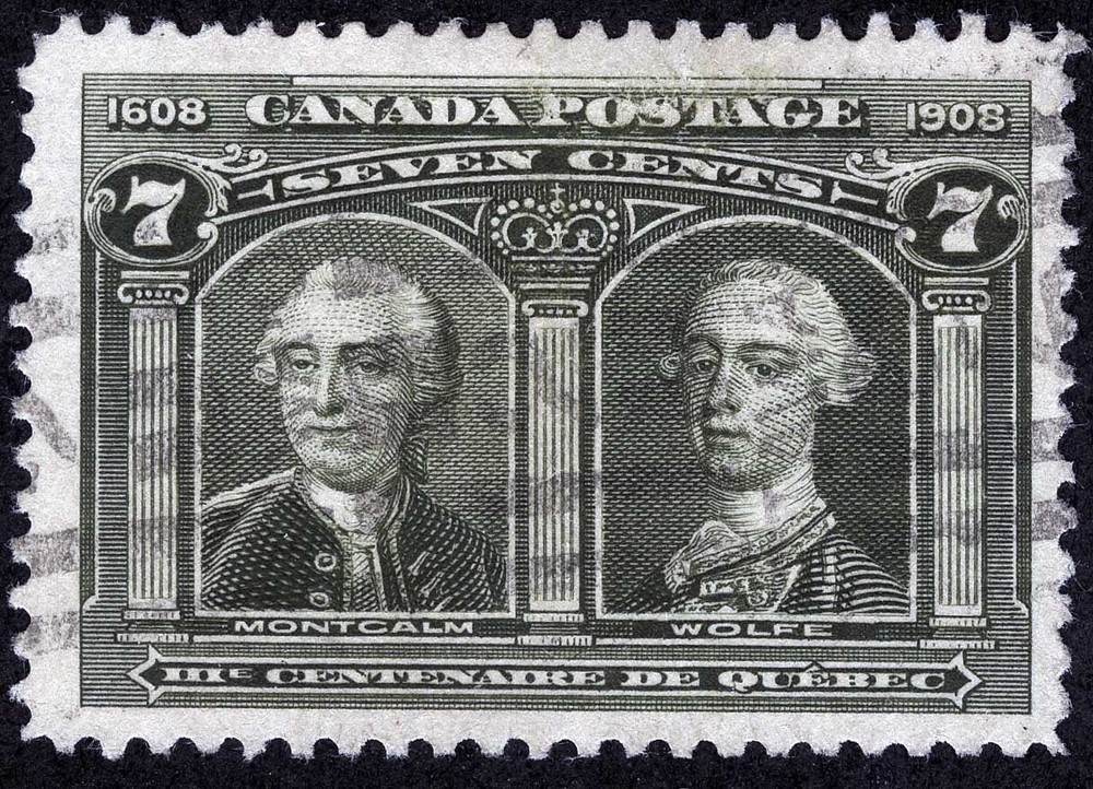Canada Sc 100 Olive Green 7¢ Light Black Cancel Well Centered