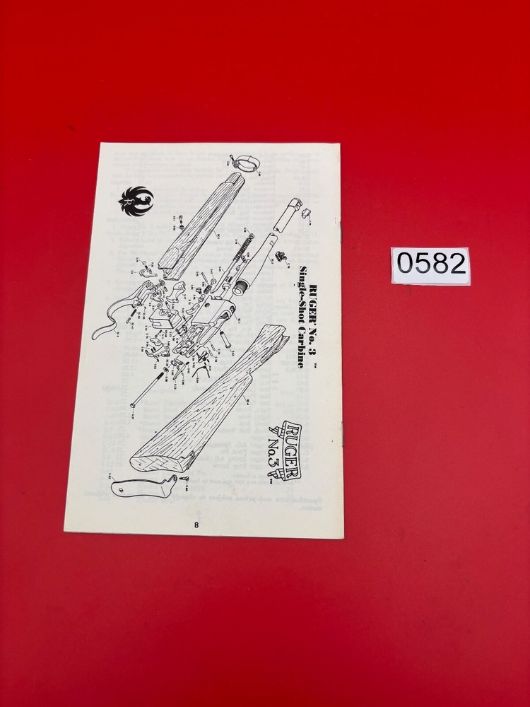 Ruger Number 3 1977 Manual #0582