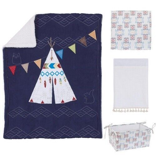 NoJo Teepee 5-Pc Convertible Crib Bedding Set Includes Mobile *New*