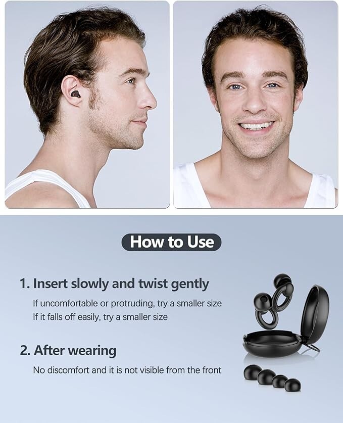 Ear Plugs for Sleeping Noise Cancelling Reusable 6 Pieces w Storage case