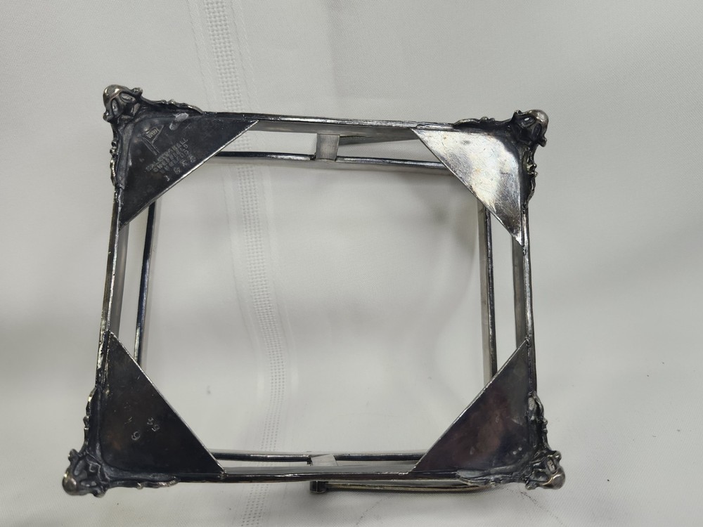 Victorian Era WALKER & HALL Silverplate Sardine Dish Crystal Insert