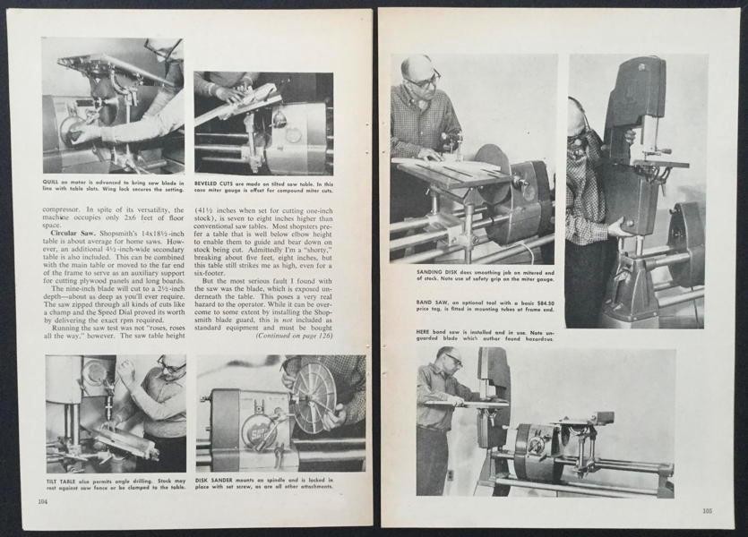 Shopsmith Mark 5 1963 Test Report Review
