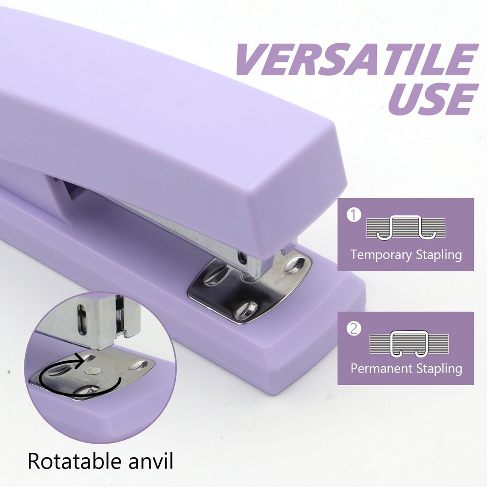 Purple Office Stapler, 25 Sheet Capacity with 2000 Staples and 1 Pack,