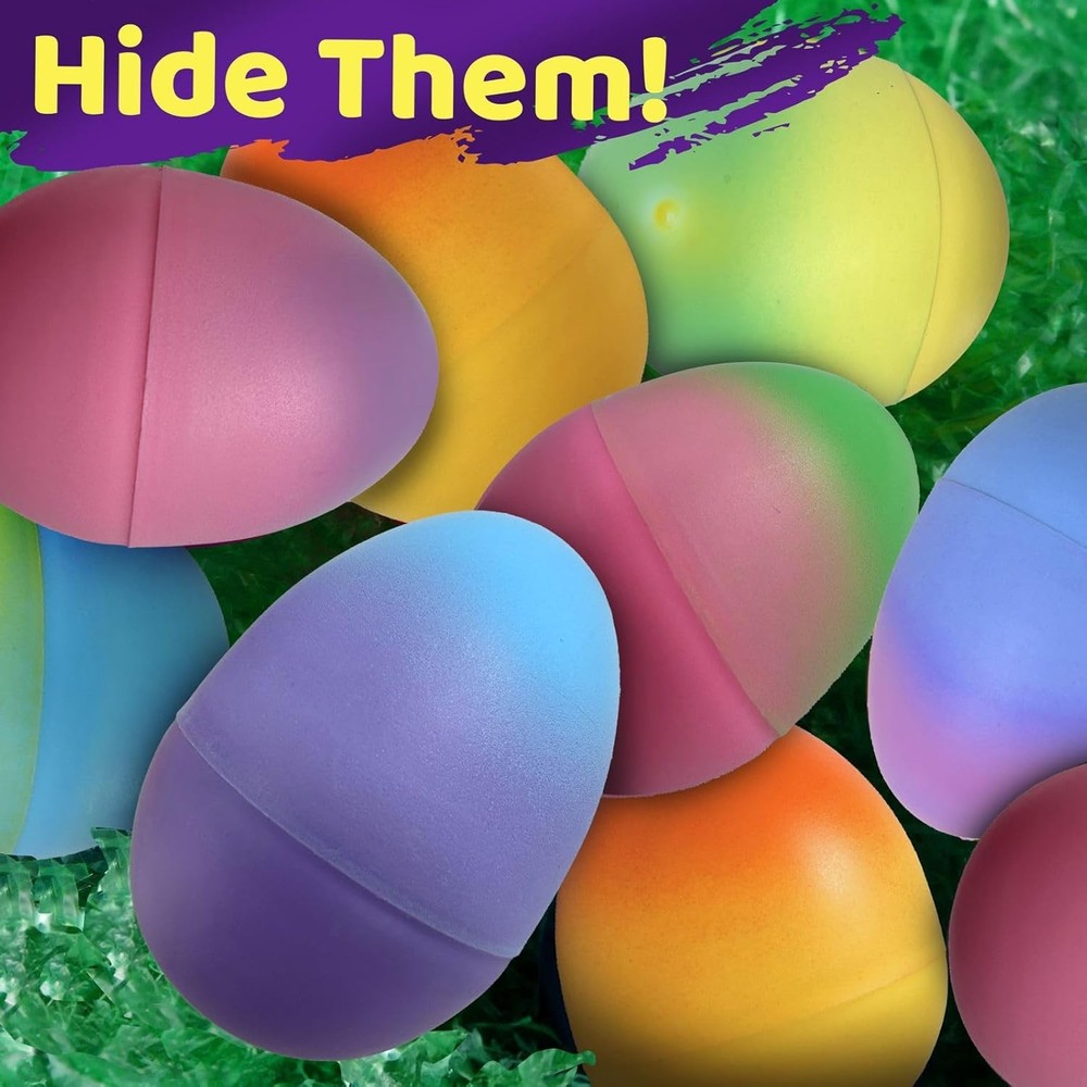 stargo 8 Pack - Plastic Easter Eggs Empty 3.2” Large Plastic Eggs Fillable for