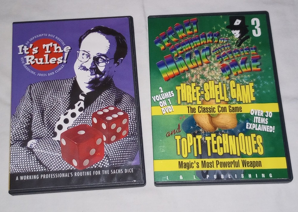 Shell Game & Dice Routine Topit 2 DVD Lot Gambling Bar Magic Bob Sheets Pat Page
