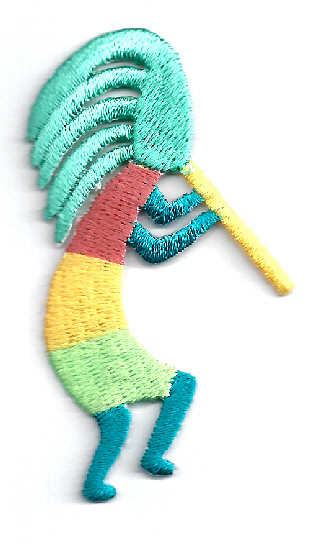 SOUTHWEST KOKOPELLI RIGHT (B) EMBROIDERED IRON ON PATCH