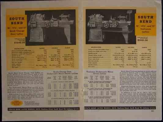 1948 South Bend Machine Tool Catalog magazine section