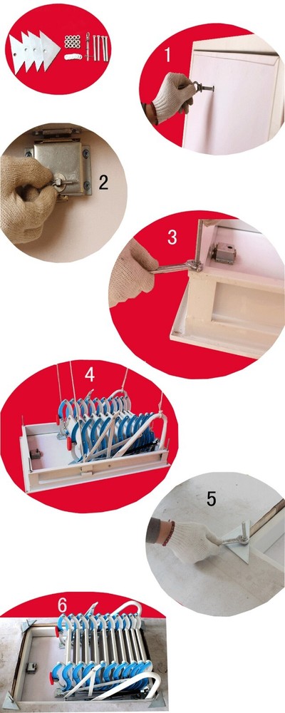 13 Steps Blue Attic Pull Down Ceiling Ladder Stairs 10.5ft Loft Ladder Folding