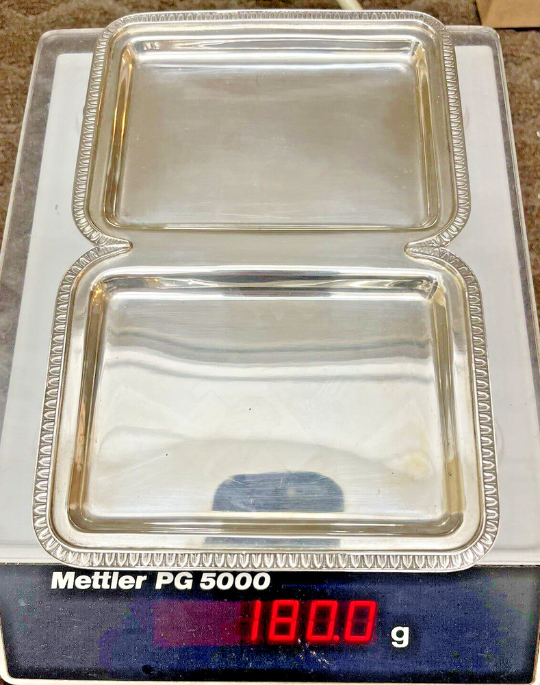 800 Silver Double Tray His & Hers Small Tray Can Be Monogrammed! 180Gr.