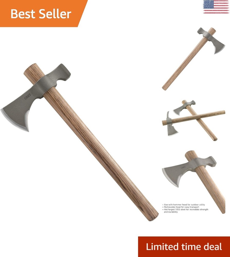 Rugged Forged Versatile Tomahawk Axe: Carbon Steel Blade, Hickory Handle