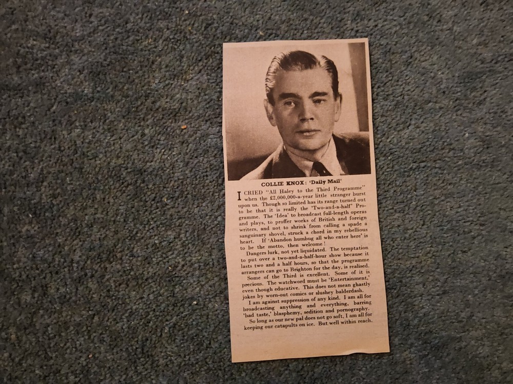 Sk99 Ephemera 1946 Article Collie Knox