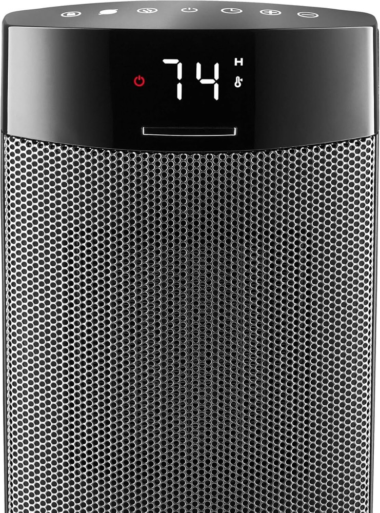 Ceramic Tabletop Heater for Home with Tip-Over Switch,Child Lock,Digital Display