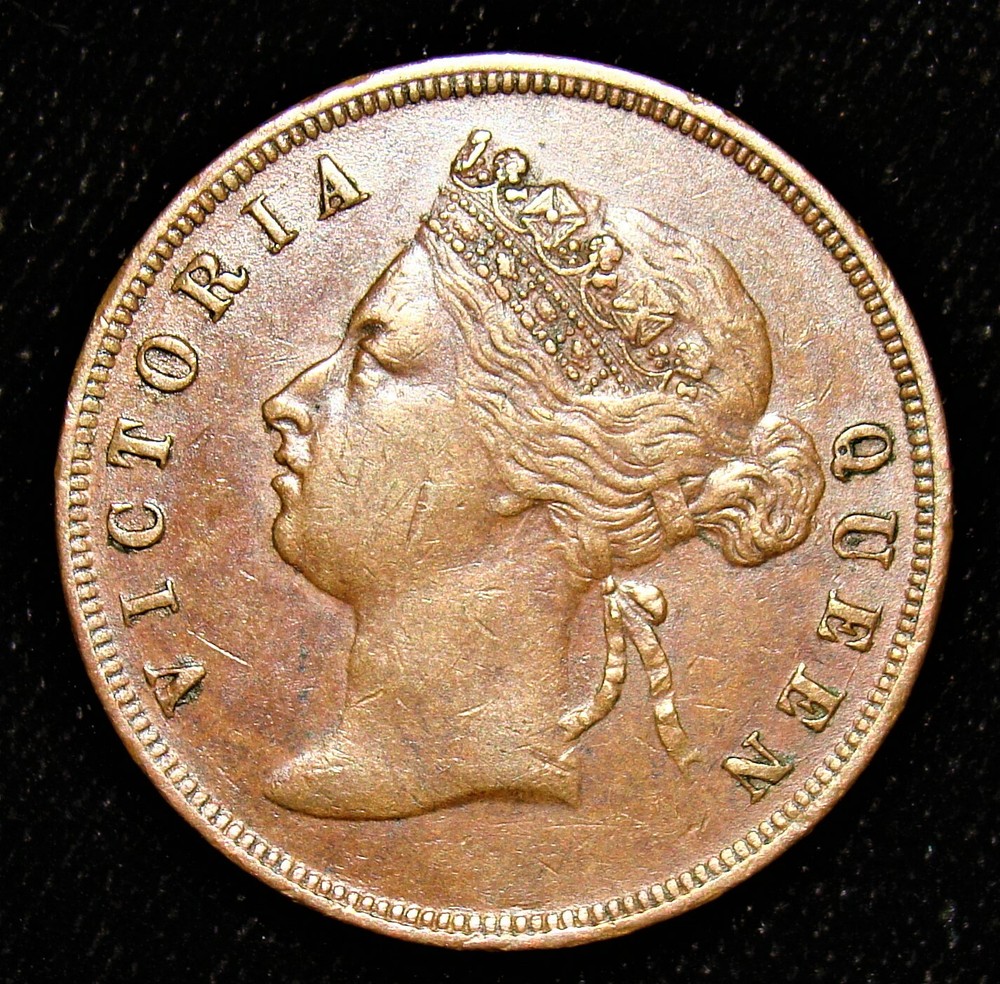 Straits Settlements: British Colony. Victoria Cent 1874. AU.