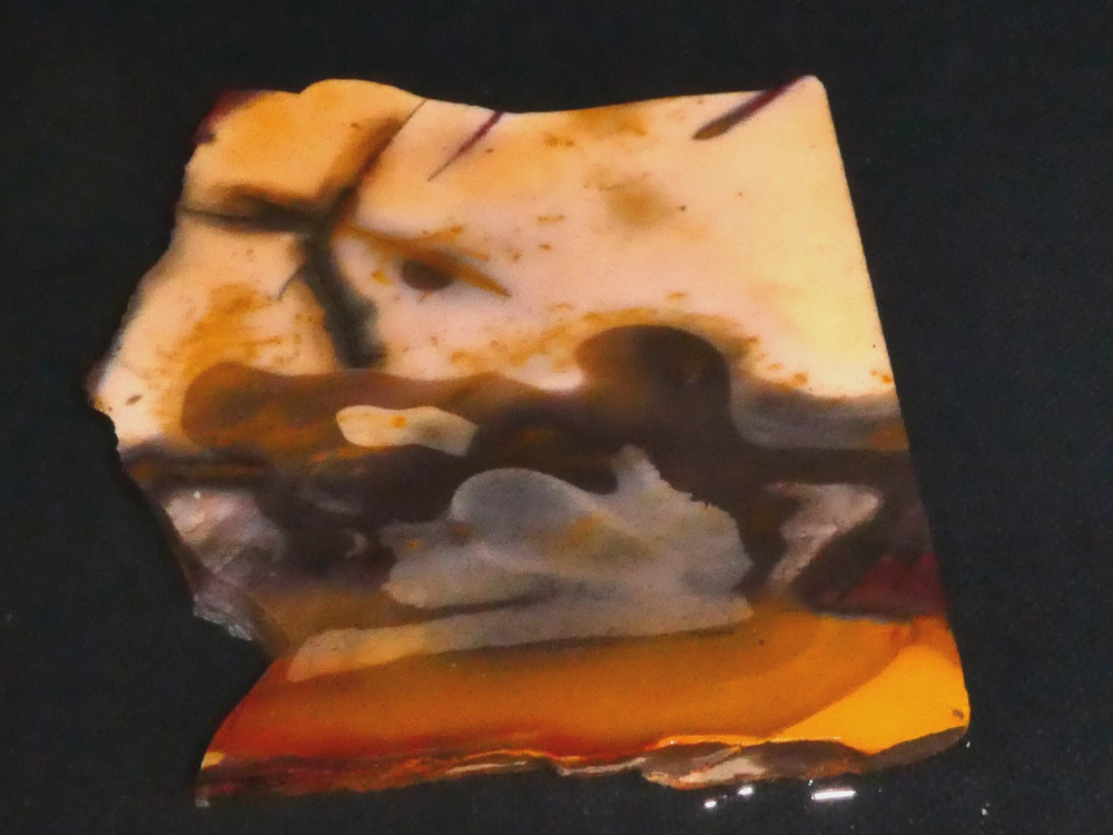 MOOKAITE JASPER- 3 1/2" x 3 1/4 " rough, cabbing - display , science