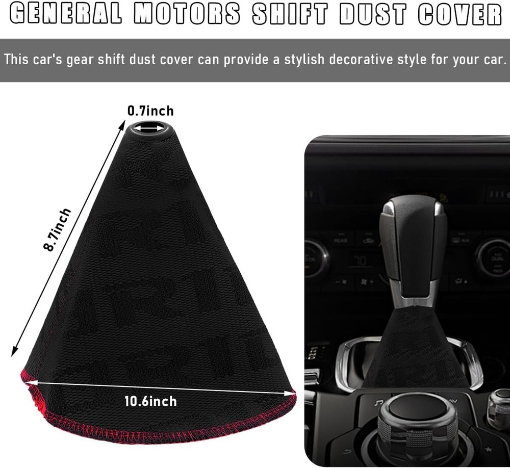 Car Shift Boot Cover, Waterproof Canvas Fabric Manual Automatic Shift Black