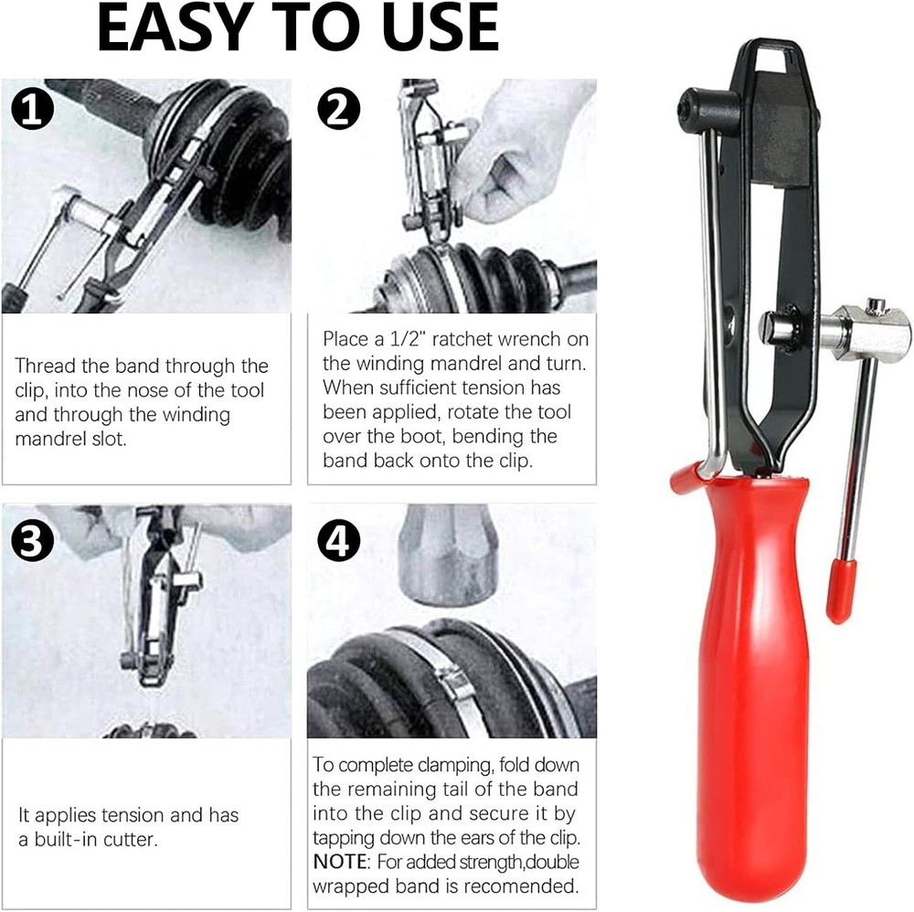 22Pcs CV Boot Clamp Pliers Set Cv Axle Removal Tool Joint Ear Red