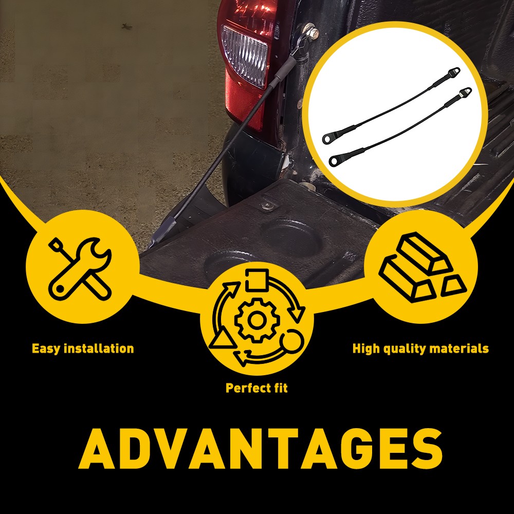 Pair Tailgate Support Cable For 99-06 Silverado Sierra 02-06 Avalanche H2