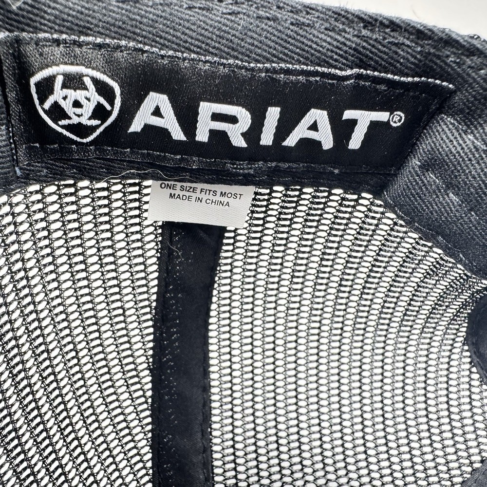 ARIAT Snapback Adjustable Mesh Cap Black & Striped Multicolored (#82)