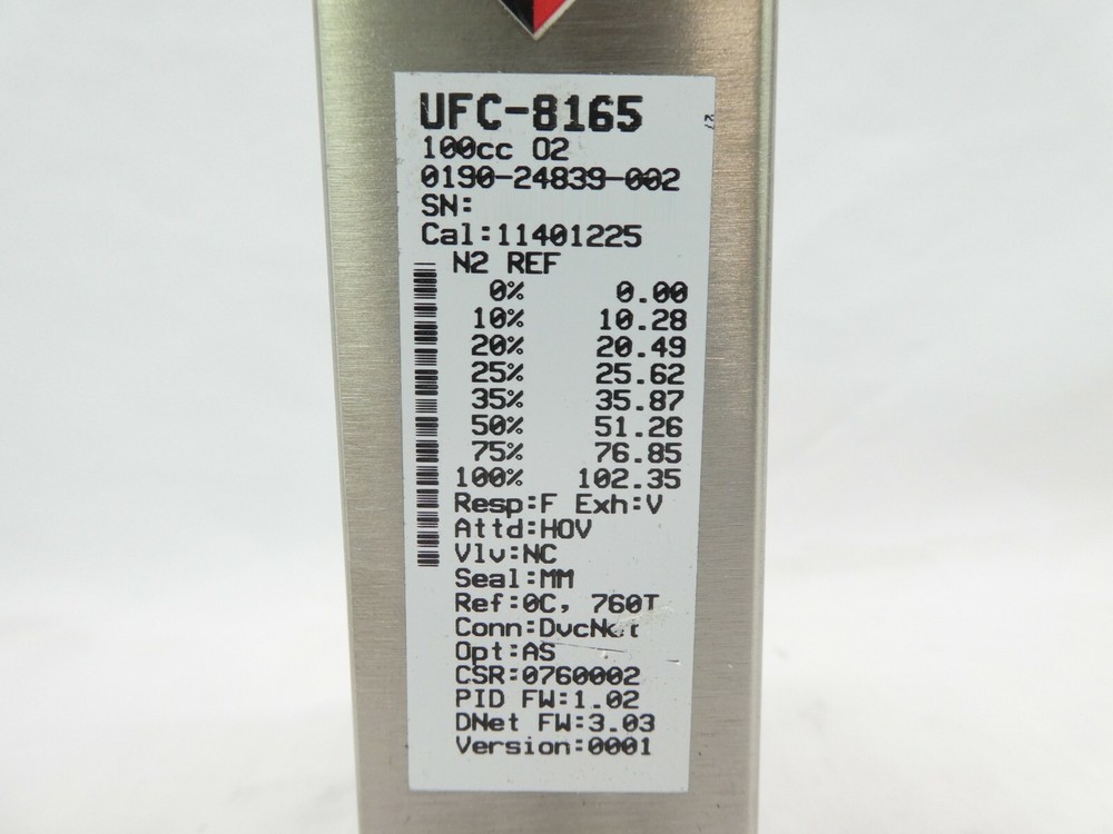 Celerity UFC-8165 Mass Flow Controller MFC AMAT 0190-24839 100cc O2 Working