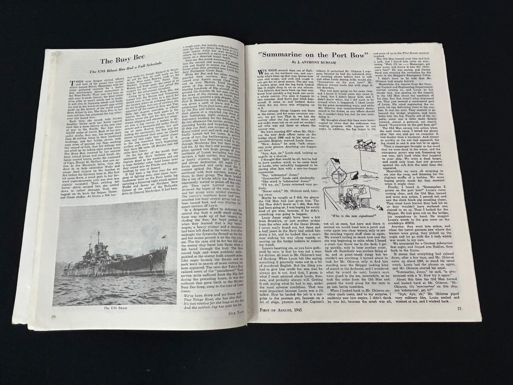 WWII 1945 "Our Navy" Magazine