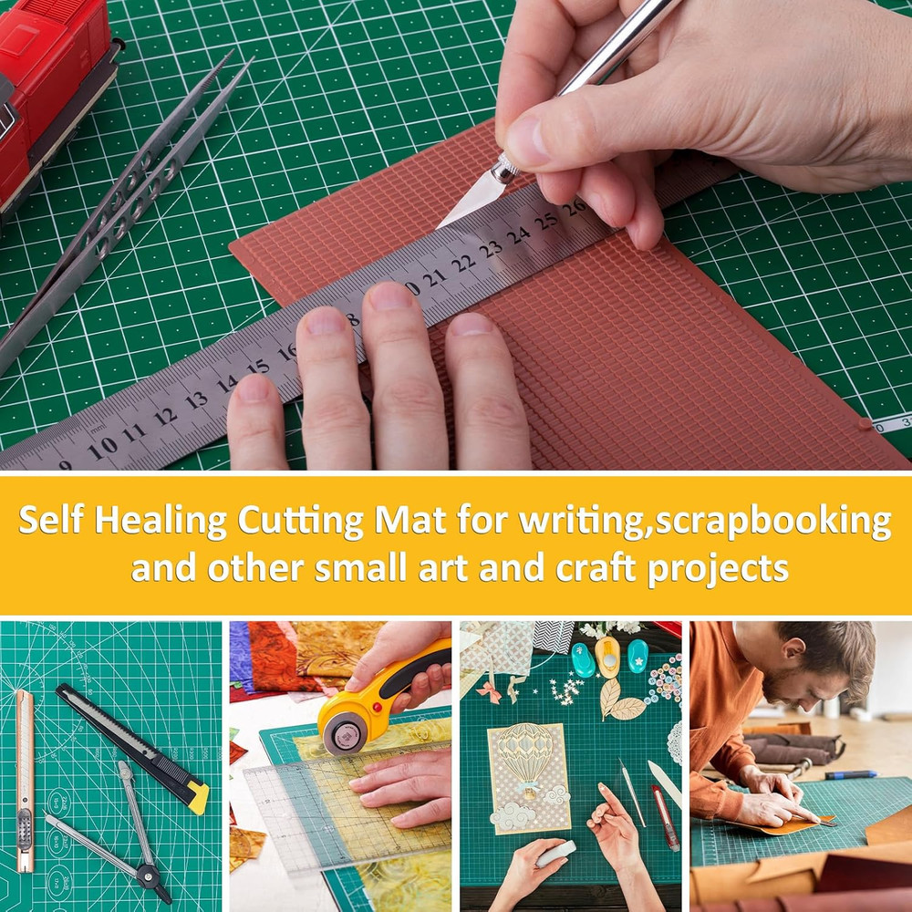 2 Pcs Large Cutting Mat Self Healing,Double Sided,Grid Line and Angles Help to C