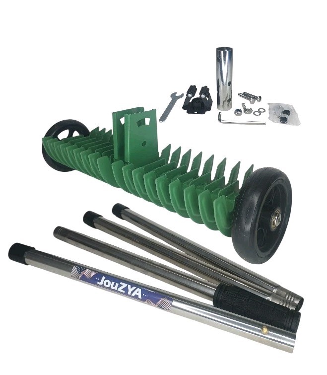 New Lawn Thatch Rake 15-Inch Steel Dethatching Tool Adjustable 0-15° Angle