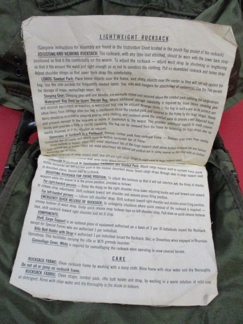 Vietnam US Army Nylon Lightweight Rucksack Pack w/Frame - Dated 1968 - Complete