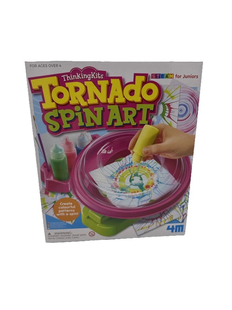 4M Tornado Spin Art Create Colourful Patterns With Spinner Paint Set 4 + NEW