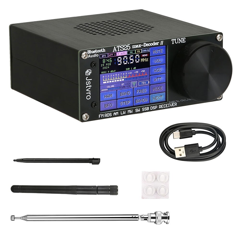 ATS25 Max Decoder II Bluetooth Full Radio Receiver 2.4-in FM SW SSB MW LW -US