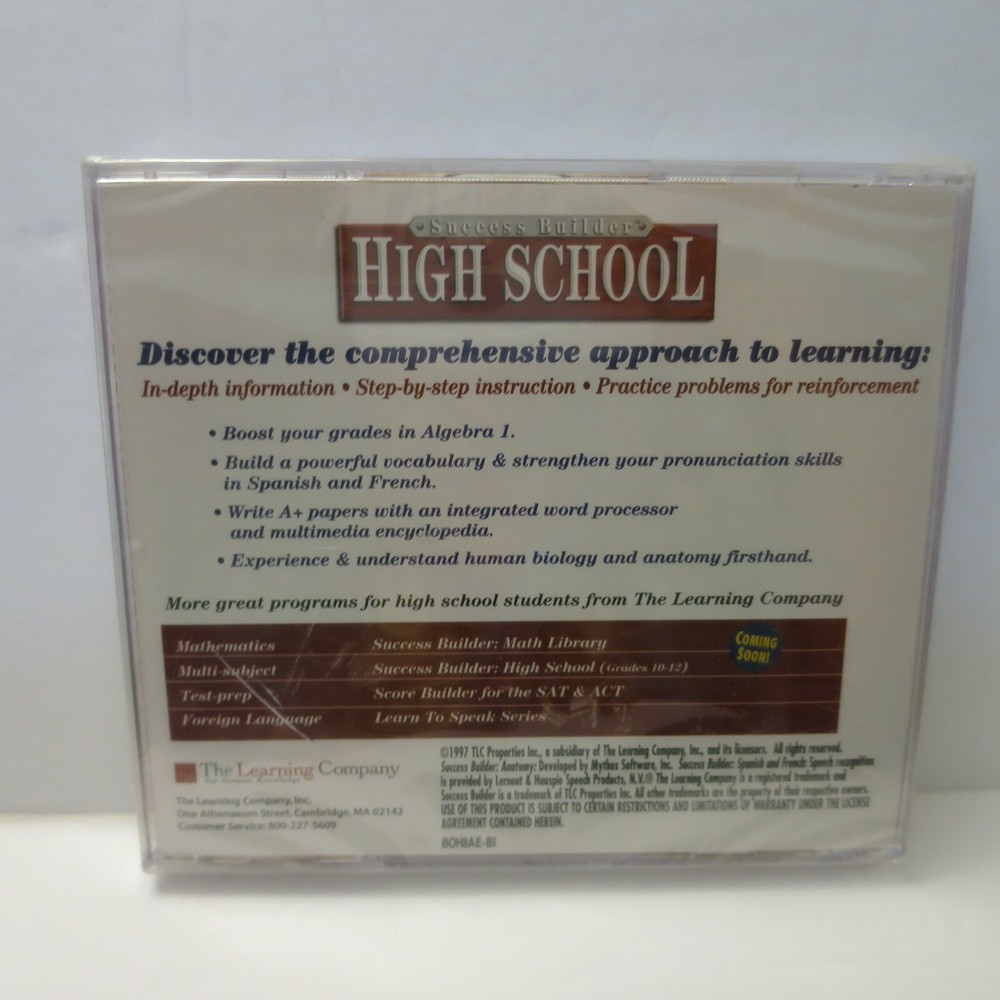 Writing & Research The Learning Center Success Builder Software 1997 CD ROM New