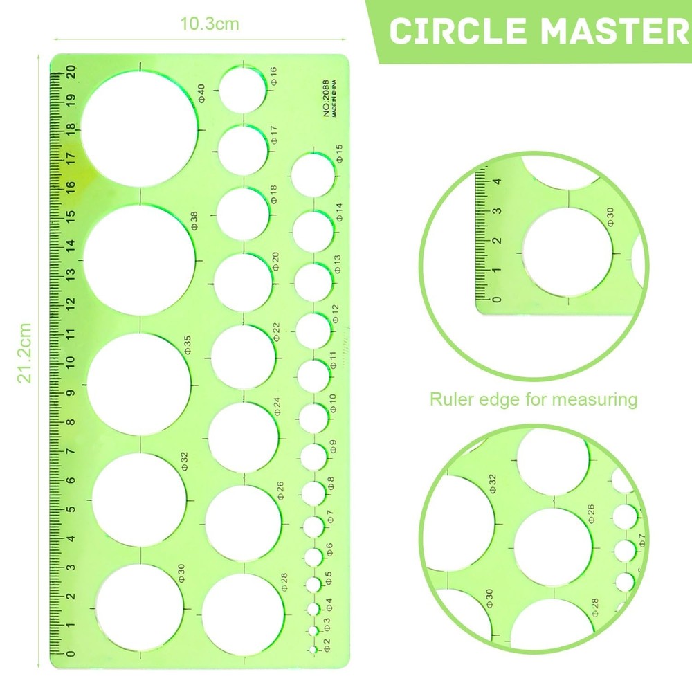 Circle Template Plastic Circle Stencil Multifunctional Circle Template for Dr...