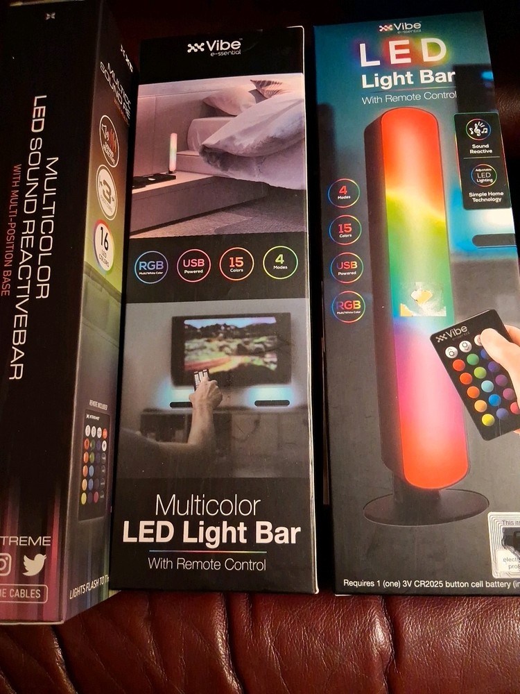 Multi-colored LED Sound Reactive Light Bar W/ Multi-position Base