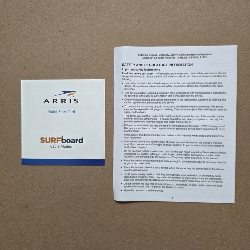 ARRIS S33 Surfboard DOCSIS 3.1 Multi-Gig Cable Modem